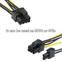Cable de alimentación SATA de 8 pines a 15 pines Conector de alimentación SATA Cable adaptador de alimentación para alimentación de tarjeta de vídeo de ordenador