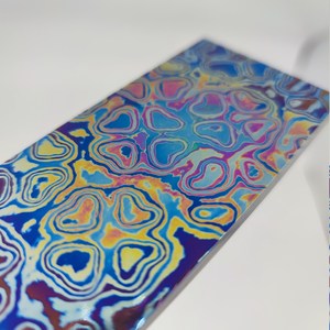 Tùy chỉnh Damascus phôi cho mặt dây chuyền hoặc dao damtanium tấm timascus phôi Titan Damascus tấm - Product Image 5