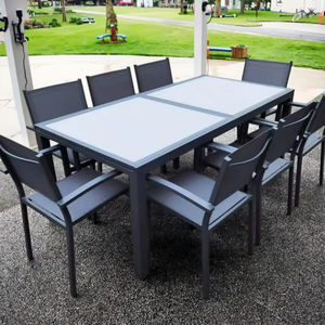 Muebles de exterior compuestos de plástico y madera de aluminio expandible moderno, juego de 5 piezas, <span class=keywords><strong>gris</strong></span> oscuro para hoteles - Product Image 2