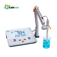 Alat Ukur Benchtop Seri Labtex 200E - Meter PH -2.00 hingga 18.00 pH Meter EC 0.00 US/cm hingga 200 MS/cm -5 hingga 110 ° Pengukur PH EC LCD