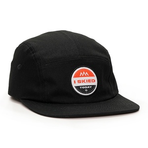 Gorras de Béisbol Personalizadas de 5 Paneles con Etiqueta Tejida de Algodón Sin Estructura, Color Negro, para Campamento y Running - Product Image 2