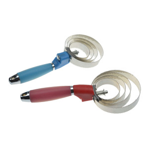 Grattoir réversible à brosse réversible en acier inoxydable à 4 anneaux pour le bétail avec poignée en <span class=keywords><strong>caoutchouc</strong></span> souple et poignée en silicone - Product Image 2