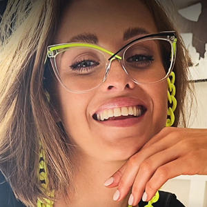 Montatura per Occhiali da Donna alla Moda con Lenti Quadrate Effetto Occhio di Gatto, Montatura Completa a Croce X, Specchio Piatto Anti-Luce Blu - Product Image 3