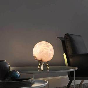 Lámpara de Mesa de Mármol E27 LED, Moderna, Minimalista, para Dormitorio o Escritorio, Cuidado de la Vista - Product Image 1