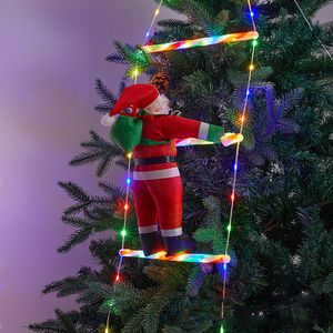 Capodanno ha portato la luce della scala decorazione della parete dell'albero di natale Babbo Natale che si arrampica Set di candele senza fiamma per l'atmosfera delle vacanze - Product Image 4