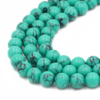Fournisseurs Pierre de bijouterie Perles de turquoise verte 6mm pour la fabrication de bijoux