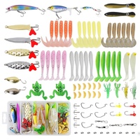 Ensemble de leurres assortis 12/78/83/88 pièces, leurres durs et souples, cuillères, têtes de jig, hameçons pour la pêche au bar, à la truite, en eau douce et en eau salée