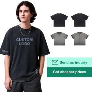 Primavera/estate t-shirt Unisex personalizzata oversize in cotone 100% stile e traspirante lavata per <span class=keywords><strong>uomo</strong></span> e <span class=keywords><strong>donna</strong></span> - Product Image 1