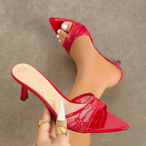 Sandali Estivi 2026 Nuova Moda Sexy con Rete, Punta Affusolata, Comodi Tacchi Alti 6.5cm <span class=keywords><strong>a</strong></span> Stiletto - Product Image 3