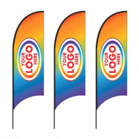 Drapeaux de plumes personnalisés pour les affaires à l'extérieur du drapeau de plage à impression par sublimation double face