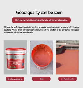 Pintura Impermeable de Goma Roja Moderna, Membrana Líquida Acrílica para Acero, para Paredes, Duchas, Sótanos, Techos y Revestimientos Exteriores - Product Image 2