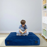 Tender Playful OEM Custom Blue 57X57 Sensory Crash Pad avec blocs de mousse et housse en velours lavable pour enfants
