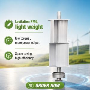 Generador Eólico Vertical de Levitación Magnética de Alta Eficiencia Fuera de la Red de 2KW, 220V, Diámetro del Rotor de 2.2M - Product Image 1
