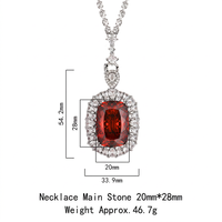 Pendentif de fiançailles classique en cuivre écologique à finition lisse avec sertissage clos et zircone cubique, chaîne à maillons, sans nickel, bijoux élégants