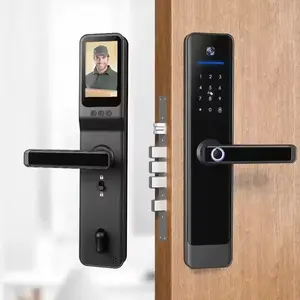 Vians Video Door Lock Reconocimiento facial Anti Peeping Tuya Cámara infrarroja Cerradura inteligente