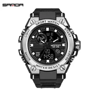 SANDA 739 мужские часы лучший бренд класса люкс мужские водонепроницаемые часы s-shock мужские часы relogio masculino 2021 цифровые часы для занятий спортом