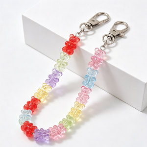 Perles en acrylique transparentes à trou droit, demi-perles en forme d'ours, perles lâches pour la fabrication de bracelets de téléphone et colliers DIY - Product Image 2