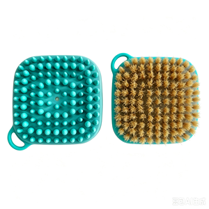 Cepillo de Baño para Mascotas de Doble Cara con Masaje de Silicona y Cerdas Naturales para Perros y Gatos, Herramienta de Aseo para Limpieza Profunda y Control de la Caída de Pelo - Product Image 3