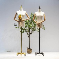 Mannequin femme demi-corps évidé sur roulettes universelles pour vitrine de magasin de vêtements, présentoir de robes de mariée