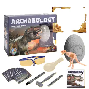 Archaeological Dinosaur Egg Set Educational DIY dig it out game Excavation Fossils Digging plaster Set Paleontology Toy for kids