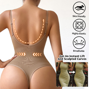 En gros Marque privée Body sculptant une pièce sans couture en jersey tissé pour femme, effet rehausseur de fesses et contrôle du ventre, effet <span class=keywords><strong>amincissant</strong></span> de la taille S - Product Image 5