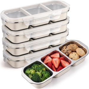 Premium Stainless Steel Bento <b>Box</b> with Plastic Lid 3 <b>Compartment</b> <b>Lunch</b> <b>Box</b> Divided Microwave Safe Stainless Steel <b>Lunch</b> <b>Box</b> - Product Image 1