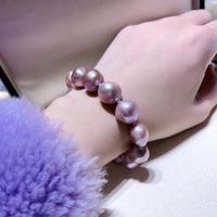 Bracelet en perles d'eau douce baroques Edison violettes naturelles de 12-13 mm pour femmes, prix de gros