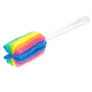 Colorful Long Handled Sponge Cup <b>Brush</b> <b>For</b> Household <b>Cleaning</b> With Seven Color Scouring Pad - Product Image 2