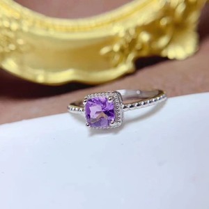 Offre Spéciale marocain 925 argent naturel améthyste filles nouveau Design promesse luxe femmes Anime anneaux - Product Image 4
