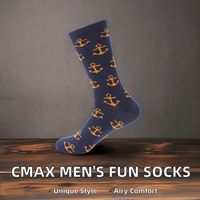 Chaussettes habillées personnalisées de haute qualité pour hommes, amusantes, colorées, originales, fantaisie, mignonnes, en coton peigné, avec motif logo sur le corps, style décontracté