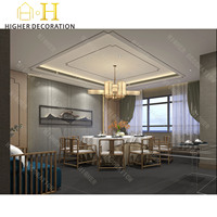 Décoration intérieure de chambre privée d'hôtel de luxe, mobilier d'intérieur d'hôtel, panneaux muraux décoratifs en bois, tables et chaises haut de gamme