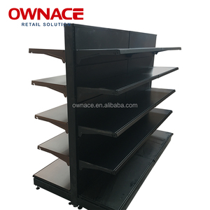 Estanterías de Supermercado Multiusos de Metal con Recubrimiento en Polvo, <span class=keywords><strong>Diseño</strong></span> Resistente/Leve, Blancas, de Doble/Un Solo Lado, Tipo Góndola para Exhibición en Tiendas - Product Image 1