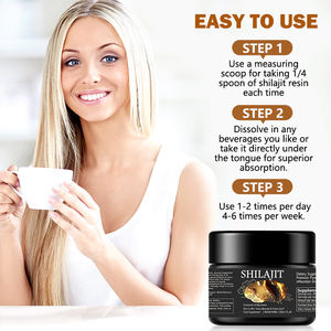 크림 형태의 50% 순수 히말라야 실라지트 수지 추출물 식품 등급 페럴산 및 알로에 베라 허브 추출물 병 포장 - Product Image 3