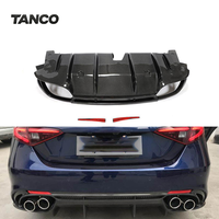 Diffuseur arrière en fibre de carbone pour Alfa Romeo Giulia 2017-2020 sans embouts d'échappement