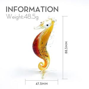 Özel Renkli Murano Camdan Yapılmış Denizatı Figürü El Yapımı Okyanus Hayvanı Akvaryum Ev Dekoru - Product Image 2