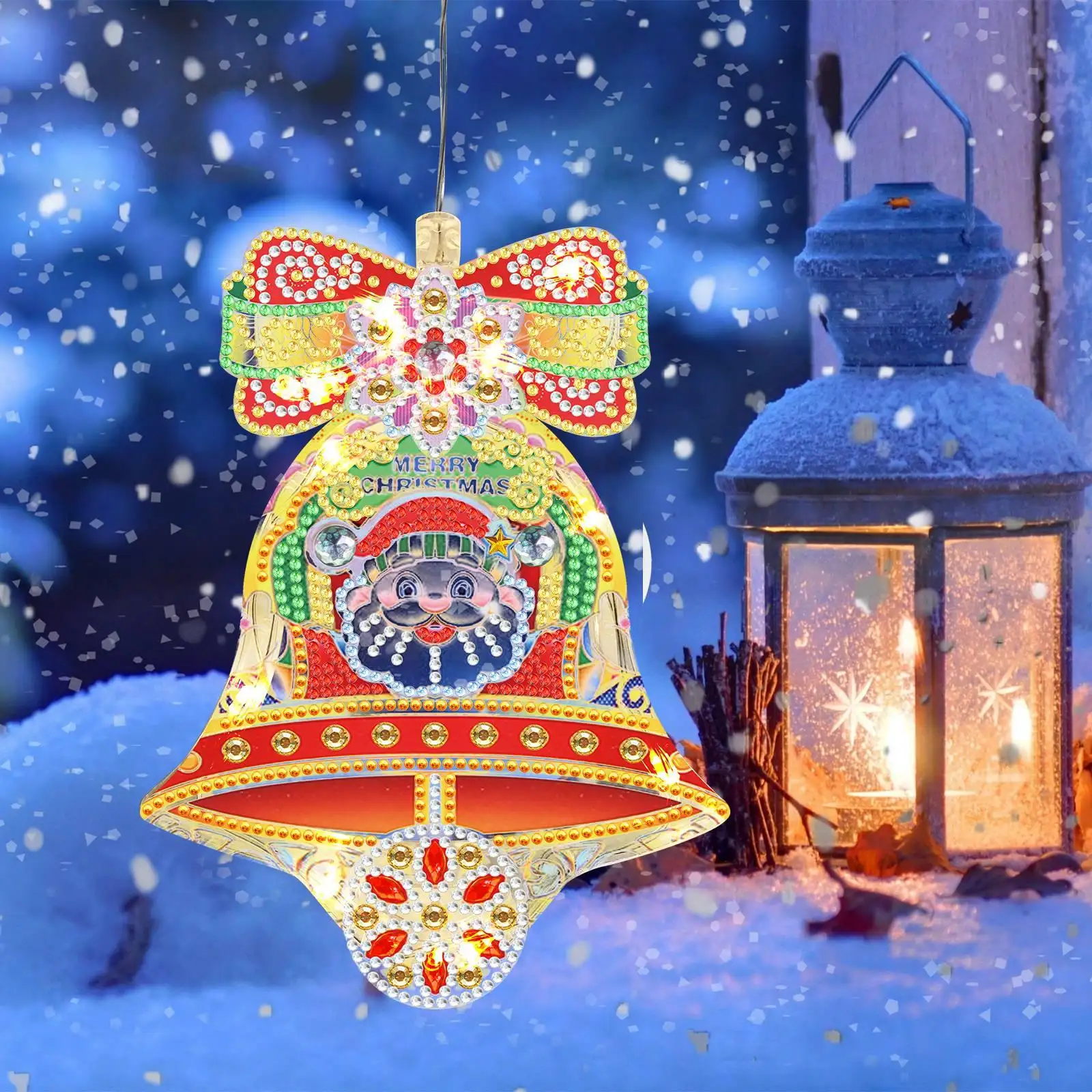 مصباح مصاصة بشكل يدوي من مادة البولي فينيل كلورايد بلوحة ماسية للكريسماس مصباح مصاصة نافذة مثقاب كامل 5d مصباح LED