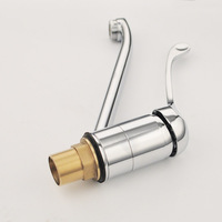 Robinet de lavabo médical moderne à trou unique, finition chromée brillante en cuivre, poignée unique, montage sur plan, garantie 5 ans, noyau de valve en céramique