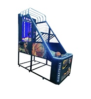 Machine de jeu d'arcade de basket-ball en plastique QSL Amusement Street, machine de tir à monnayeur pour 2 joueurs, lumières clignotantes, réaliste