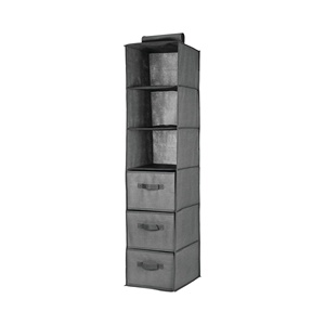 Organisateur de placard suspendu moderne à 6 étagères en tissu non tissé, pliable et extensible, mobilier de maison économique pour salon - Product Image 5