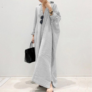 Abaya Larga Holgada Personalizada de Moda para Mujer Musulmana, <span class=keywords><strong>Vestido</strong></span> Largo Informal de Algodón y Lino para Mujer - Product Image 2