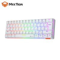 Clavier MEETION 61 touches, clavier mécanique rétroéclairé RVB 60%, clavier gamer filaire, mini clavier gamer