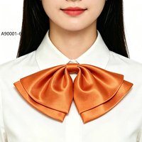 Cravate en satin vert, orange et rose pour femme, accessoire d'uniforme, fournisseur de cravates