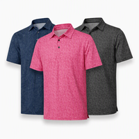 Chemises de golf de luxe personnalisées en polyester et élasthanne, imprimées, à séchage rapide, t-shirts de golf performants pour hommes, polos à col montant