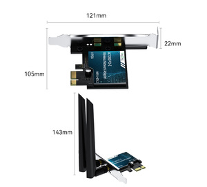 Tarjeta de red PCIE de escritorio AX1200M PCI-E de doble banda Gigabit WiFi5 con 4,2 para <span class=keywords><strong>Bluetooth</strong></span> 5DB tipo de interfaz PCI compatible con WIN8/10/11 - Product Image 3