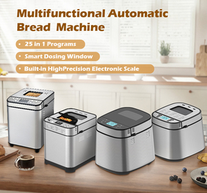 SOHEF Máquina <span class=keywords><strong>para</strong></span> Hacer <span class=keywords><strong>Pan</strong></span> Eléctrica con Dispensadores Automáticos Dobles, Menú 25 en 1 <span class=keywords><strong>para</strong></span> Masa/Mermelada/Pasteles, Retardo de Inicio de 15H, Función Mantener Caliente, 700W, Acero Inoxidable - Product Image 6