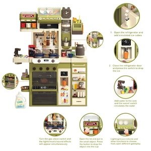 Ensemble de cuisine pour enfants de 71 pièces, jouets de cuisine pour faire semblant, pour garçons et filles, avec lumières et sons, vaporisateur de vapeur et robinet à eau - Product Image 2