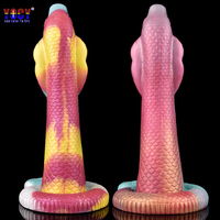 YOCY Enorme Dildo Curvo de Cobra Gigante, Juguete Sexual Anal de Silicona Suave, Pene Animal, Masturbador de Punto G con Ventosa para Hombres y Mujeres