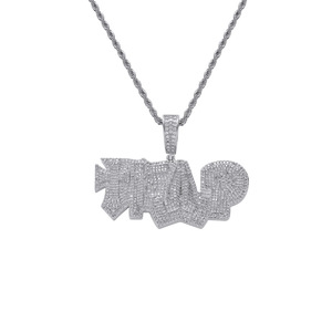 Pendentif lettre TRAP, ensemble d'accessoires hip hop, collier lettre anglaise en zircon style trap - Product Image 6