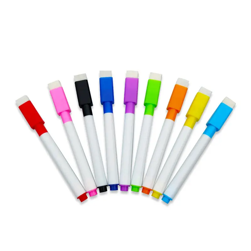 प्रचार शुष्क रबड़ सफेद बोर्ड मार्कर घर और कार्यालय के लिए 9 रंग मिटाने योग्य मार्कर पेन सही ड्राइंग