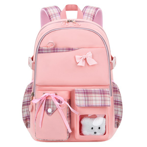 Sesame Baby Girls Backpack 14 In Plaid Bow School Bag For Elementary Students Lightweight Casual Design - Product Image 3
